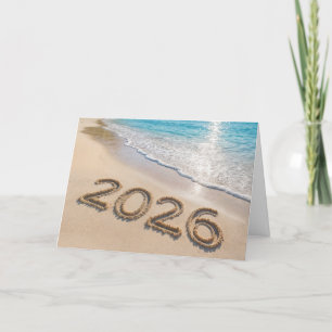 2026 New Year Tropical Island Beach Holiday Card