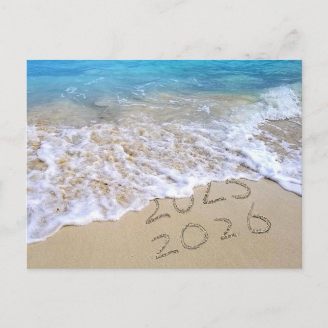 2026 New Year Tropical Ocean Beach  Holiday Postcard (Front)