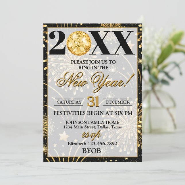 2026 New Years Eve Party Invitation (Standing Front)