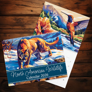 2026 North American Wildlife Two Page Large Calendar