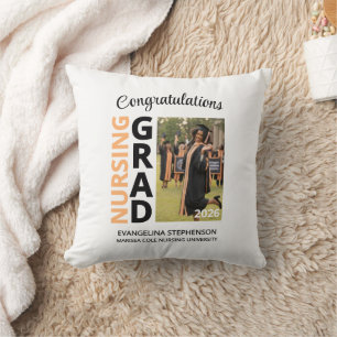 2026 Nursing Graduate Photo Nurse Grad Throw Pillow