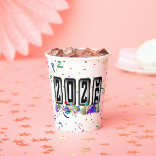 2026 Odometer New Years Party Paper Cups