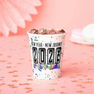 2026 Odometer New Years Party Paper Cups