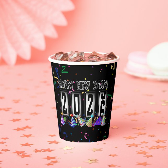 2026 Odometer New Years Party Paper Cups (Insitu)