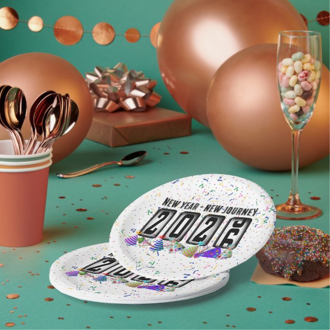 2026 Odometer New Years Party Paper Plate (Multi)
