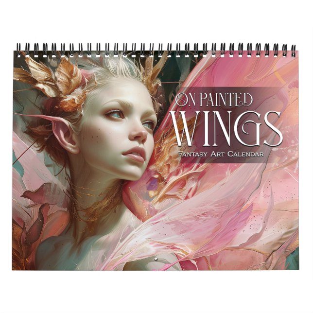 2026 On Painted Wings 2 Fairies Angels Fantasy Art Calendar (Cover)