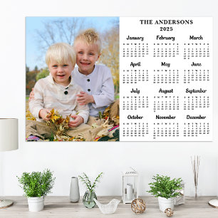 2026 Personalized Photo 12 Month New Year Calendar Poster