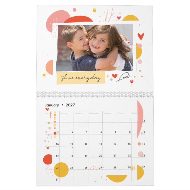 2026 Photo Calendar Motivational Shine Every Day (Jan 2027)
