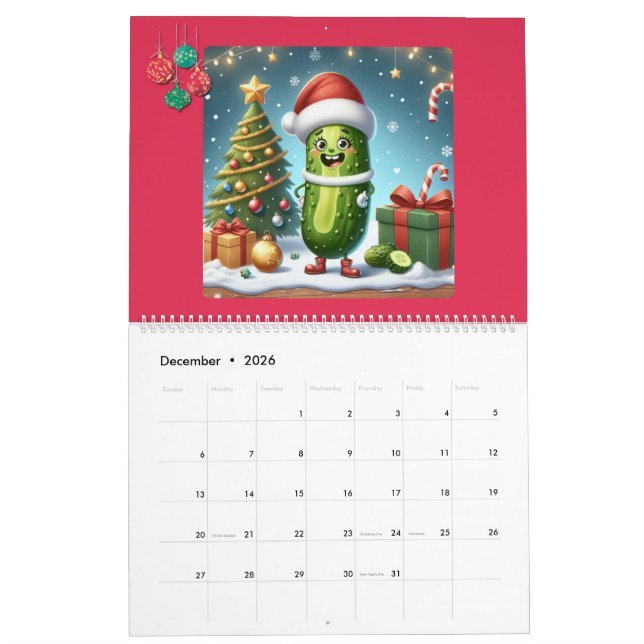 2026 Pickle Character Themed  Calendar (Dec 2026)