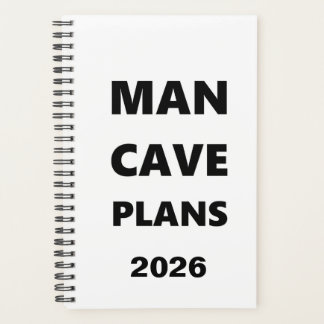2026 Planner For Men Man Cave Plans Black Font