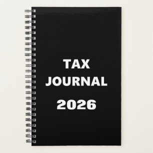 2026 Planner Tax Journal Black White Design