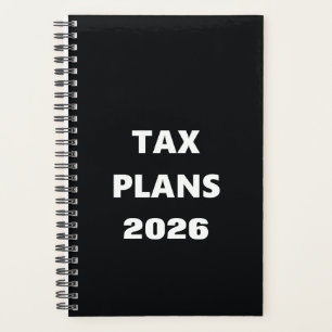 2026 Planner Tax Plans Black White Design
