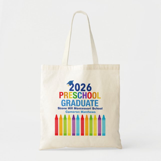 2026 Preschool Graduate Cute Custom Graduation Tote Bag (Front)