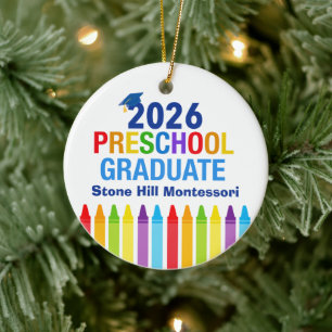 2026 Preschool Graduate Cute Custom Keepsake Ceramic Ornament