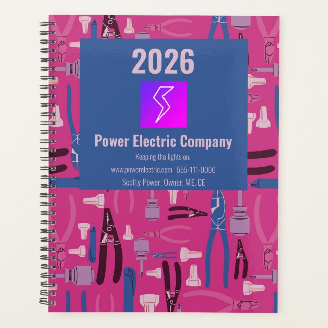 2026 Professional Yearly Planner for Electrician (Front)