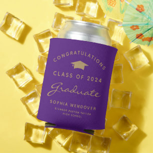 2026 Purple Gold Graduation Can Cooler
