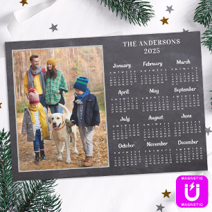 2026 Rustic Custom Photo Calendar Magnet Card