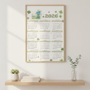 2026 Sage Green Cottagecore Calendar   Natur Poster
