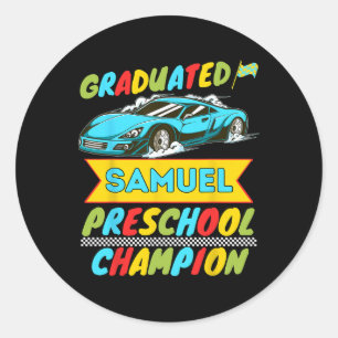 2026 Samuel Personalized Last Day Of Preschool Gra Classic Round Sticker
