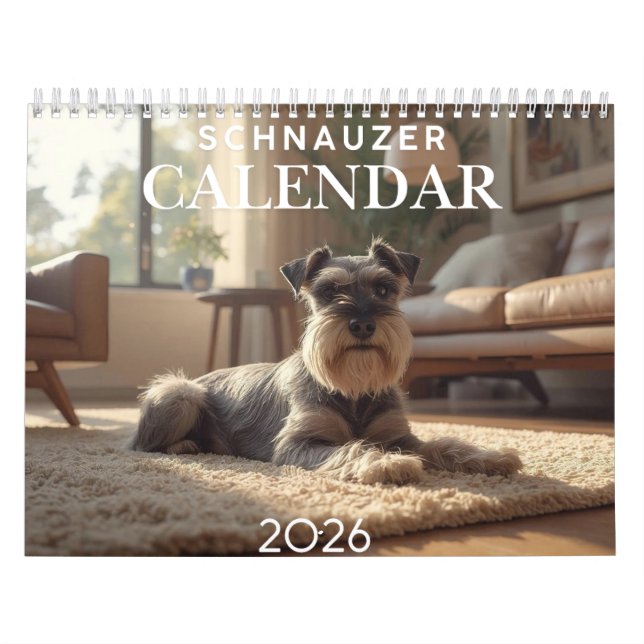 2026 Schnauzer 12-Month Wall Calendar (Cover)