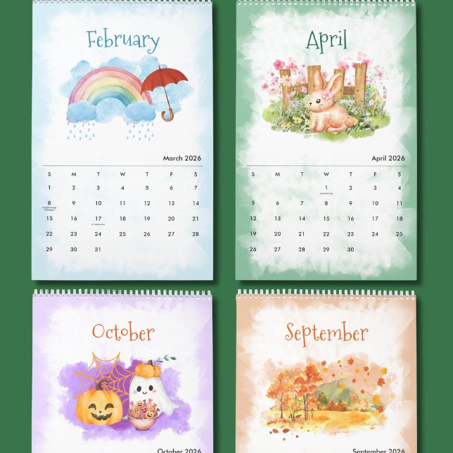 2026 Seasons Watercolor Calendar (Creator Uploaded)