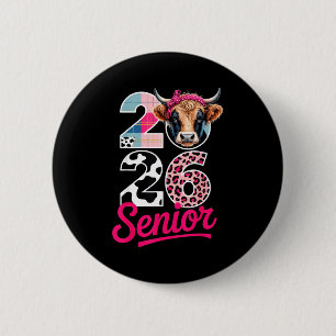 2026 Senior Cow Lovers Graduation Funny Cl Shirt F 2 Inch Round Button