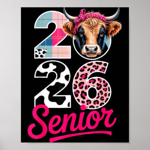2026 Senior Cow Lovers Graduation Funny Cl Shirt F Poster