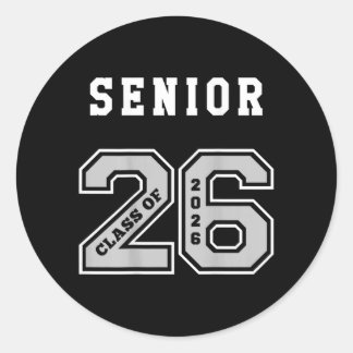 2026 Senior On Back Jersey - 2026 Seniors Cl Of 26 Classic Round Sticker