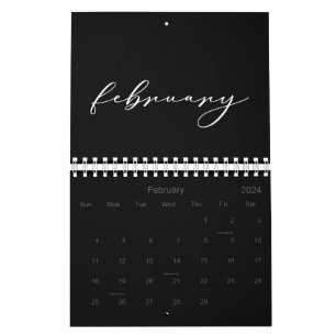 2026 Simple Black Custom Minimalist  Calendar
