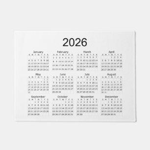 2026 Simple Minimalist Calendar Doormat