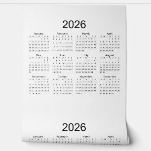 2026 Simple Minimalist Calendar Wallpaper