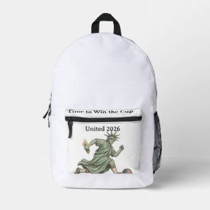 2026 Soccer Fan Backpack: Lady Liberty Warming Up Printed Backpack