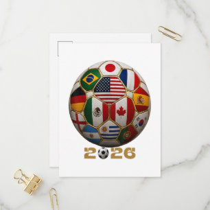2026 Soccer World USA Flag Invitation Postcard