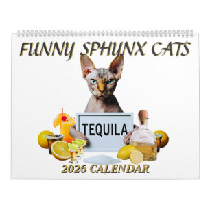 2026 Sphynx Cats Alien Abduction Funny Personalize Calendar