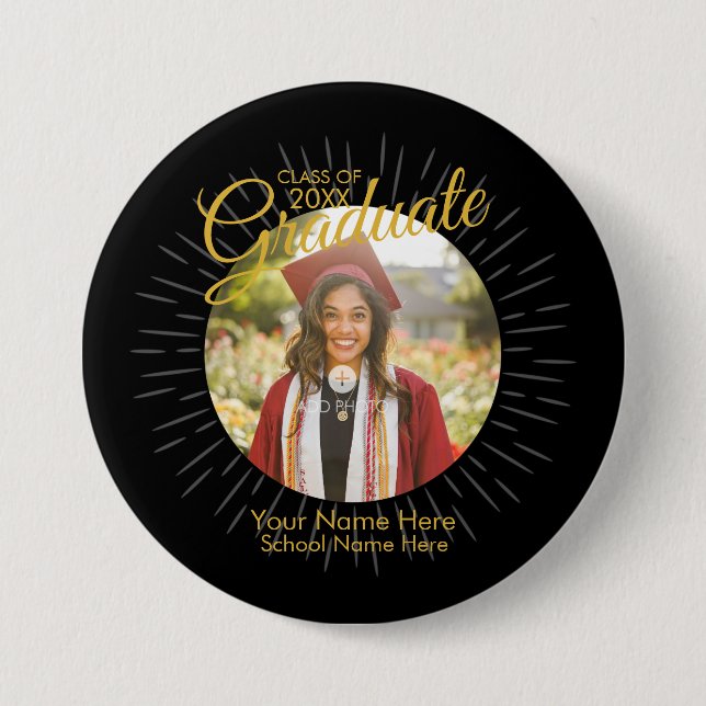 2026 Star Graduate Button (black) (Front)