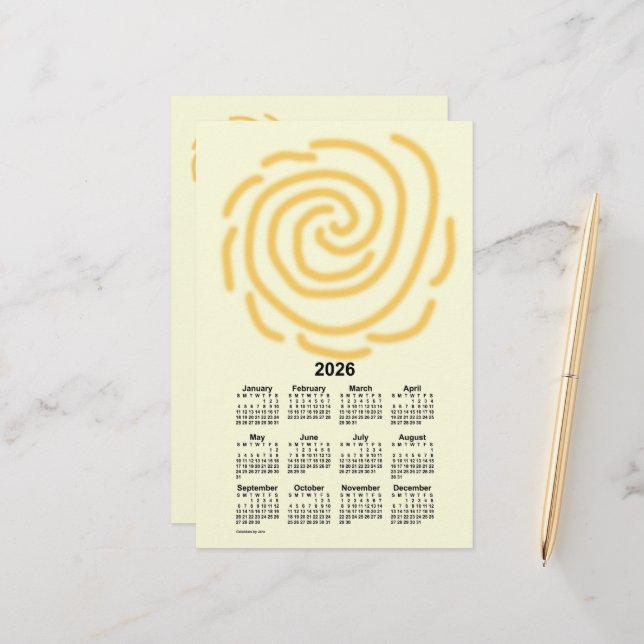 2026 Sunny Days Calendar by Janz Stationery (Front/Back In Situ)