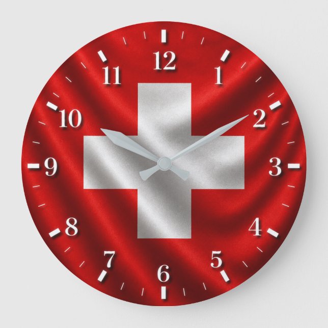 2026 Swiss flag watch Large Clock (Front)