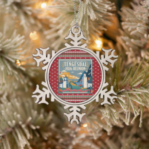 2026 Tengesdal Family Reunion Snowflake Pewter Christmas Ornament