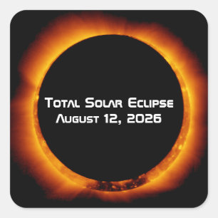 2026 Total Solar Eclipse Square Sticker