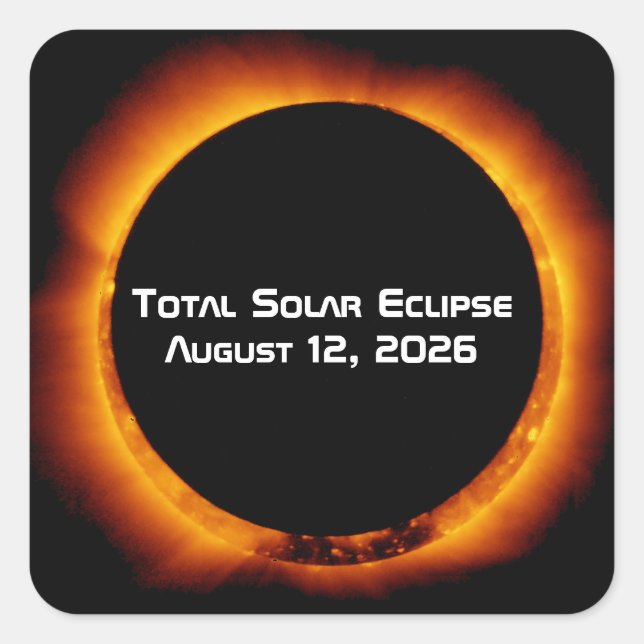 2026 Total Solar Eclipse Square Sticker (Front)