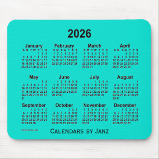 2026 Turquoise Calendar by Janz Mouse Pad