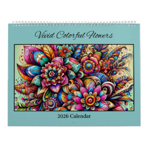 2026 Vivid Colorful Flowers Calendar