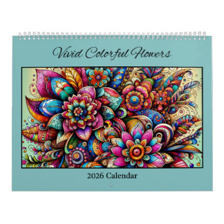 2026 Vivid Colorful Flowers Calendar