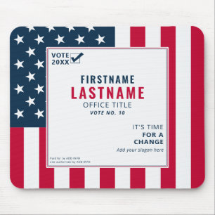 2026 Vote Political Campaign Slogan Candidate Name Mouse Pad