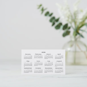 2026 Wallet Size Calendar Business Card