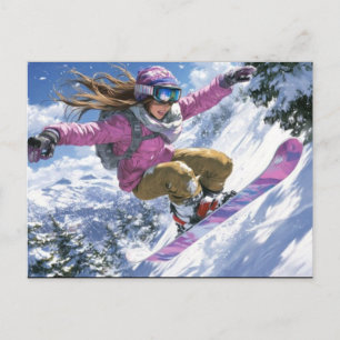 2026 Winter Olympics Womens Snowboarding Halfpipe Holiday Postcard