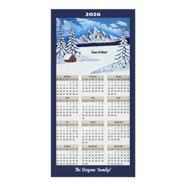 2026 Winter Wonder Calendar  Poster (Front)