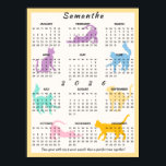 2026 Year Monthly Calendar Cute Pastel Playful Cat Poster<br><div class="desc">Choose this unique photo collage poster for your 2026 house decor. It's a great decoration for your child's room. Choose the downloadable poster, for a last-minute gift or decoration. For more colours, please check my collection. Happy New Year! ⭐THE CALENDAR IS FOR 2026 ONLY⭐  ⭐WEEK STARTS ON SUNDAY⭐  Customize the...</div>