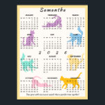 2026 Year Monthly Calendar Cute Pastel Playful Cat Poster<br><div class="desc">Choose this unique photo collage poster for your 2026 house decor. It's a great decoration for your child's room. Choose the downloadable poster, for a last-minute gift or decoration. For more colours, please check my collection. Happy New Year! ⭐THE CALENDAR IS FOR 2026 ONLY⭐  ⭐WEEK STARTS ON SUNDAY⭐  Customize the...</div>