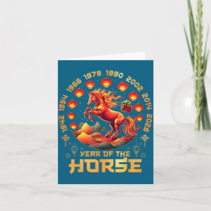 2026 year of fire horse chinese zodiac new year card